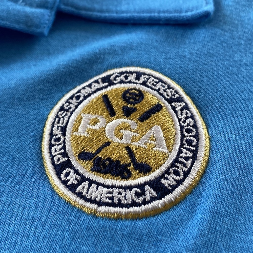 Adidas PGA Women's Blue Golf Polo Shirt. PGA Crest on chest and logo on sleeve. - Picture 5 of 13